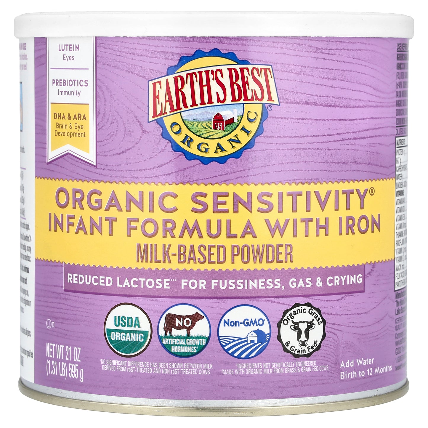 Earth's Best, Organic Sensitivity Infant Formula with Iron, 21 oz (595 g)