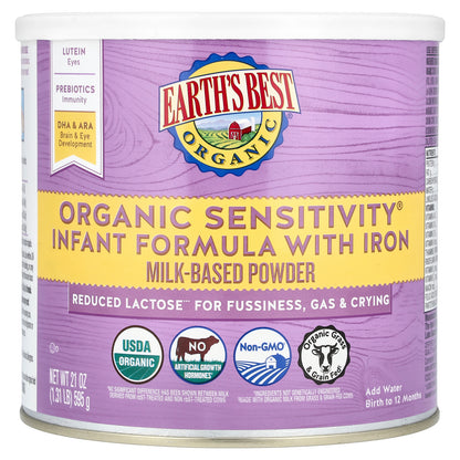 Earth's Best, Organic Sensitivity Infant Formula with Iron, 21 oz (595 g)