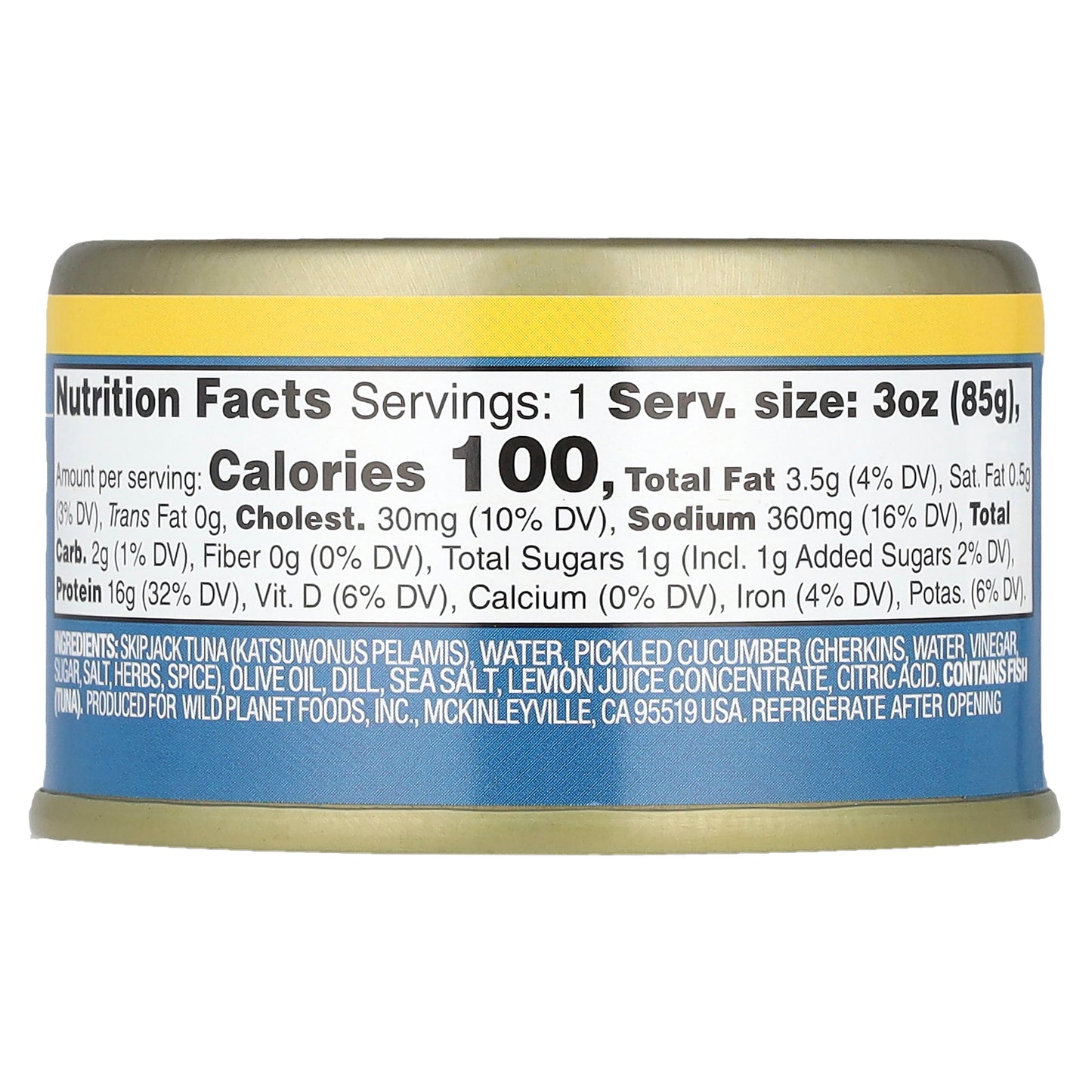 Wild Planet, SkipJack Wild Tuna with Dill Pickle, 3 oz (85 g)