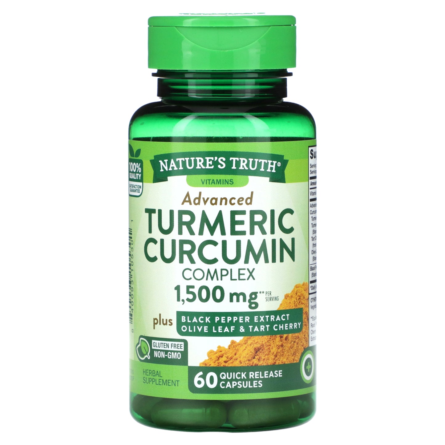 Nature's Truth, Turmeric Curcumin Complex, 1,500 mg, 60 Quick Release Capsules (750 mg per Caplet)