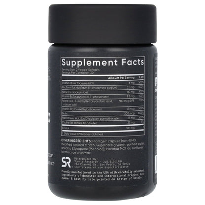 Sports Research, B-Complex, Plant-Based, 60 Veggie Softgels