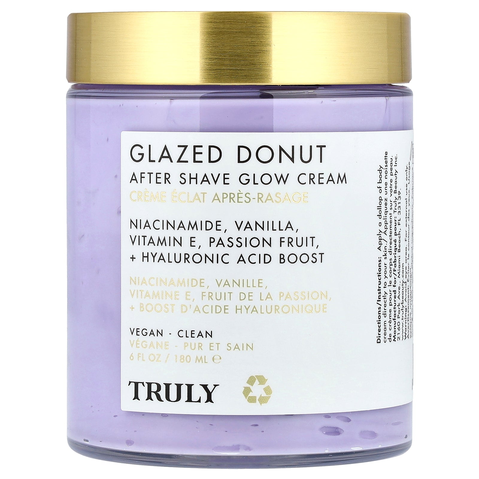 Truly Beauty, Glazed Donut After Shave Glow Cream, 6 fl oz (180 ml)