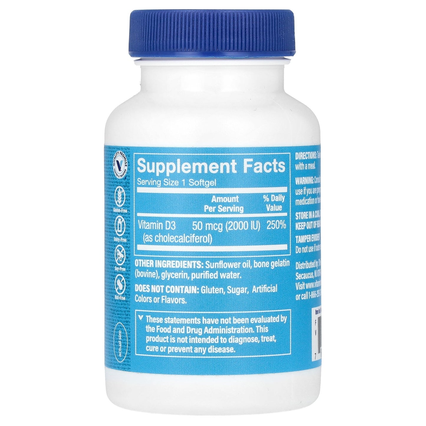 The Vitamin Shoppe, D3, 50 mcg (2000 IU), 200 Softgels