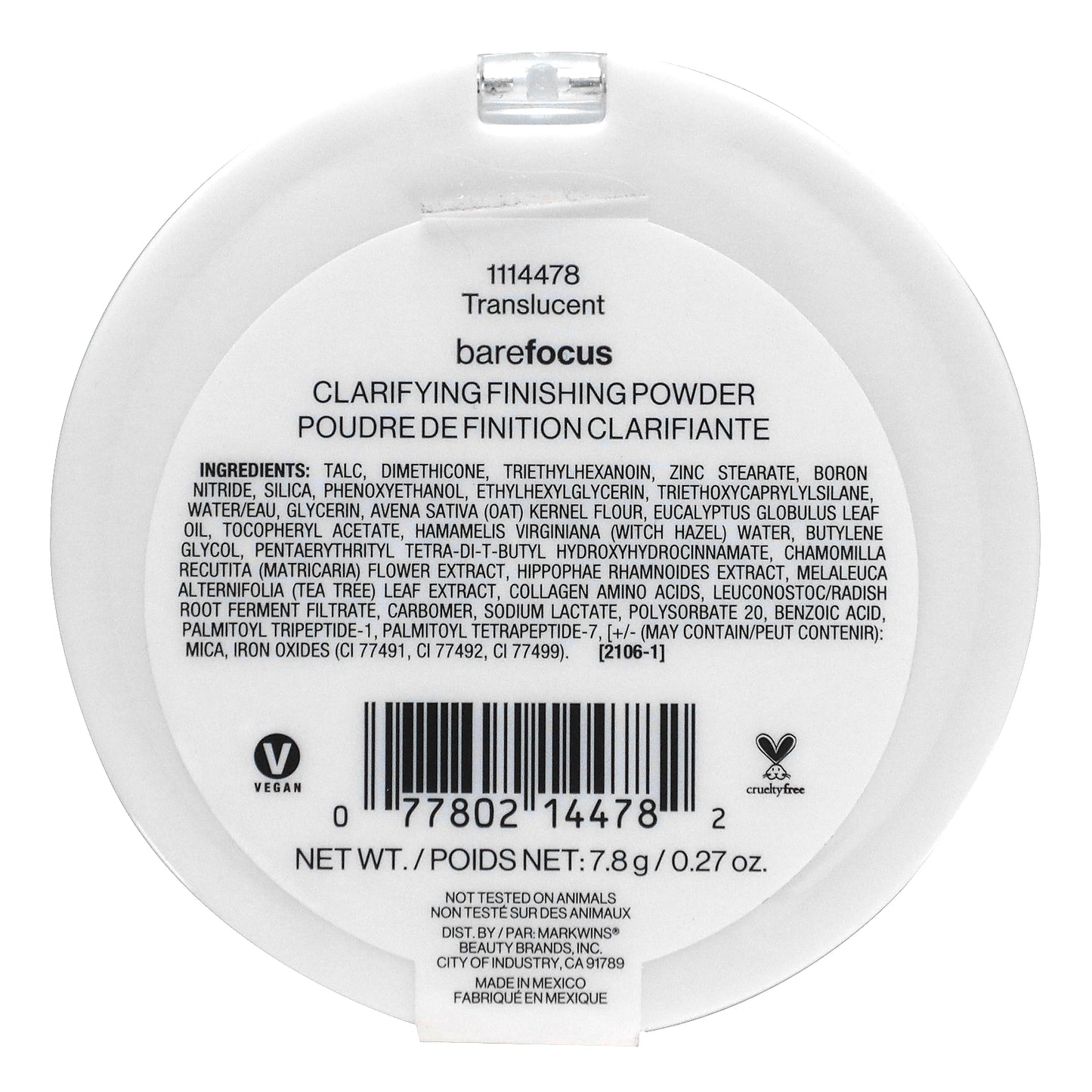 wet n wild, Barefocus, Clarifying Finishing Powder, 1114478 Translucent, 0.27 oz (7.8 g)