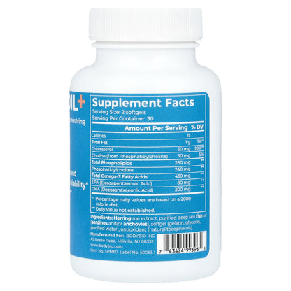 BodyBio, Fish Oil+, 60 Softgels