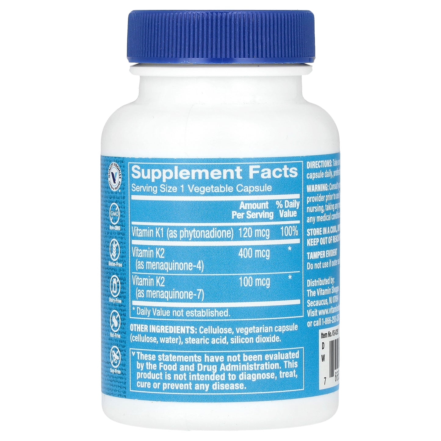 The Vitamin Shoppe, Vitamin K Complex, 90 Vegetable Capsules