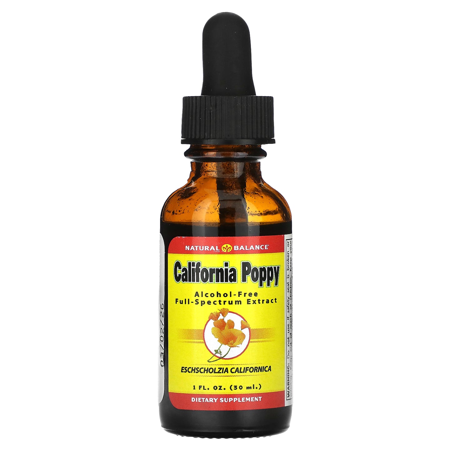 Natural Balance, California Poppy, Alcohol-Free, 500 mg, 1 fl oz (30 ml)