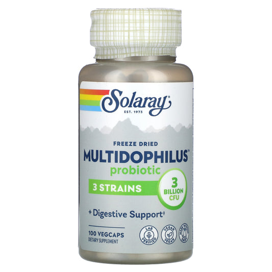 Solaray, Freeze Dried Multidophilus Probiotic, 3 Billion CFU, 100 VegCaps