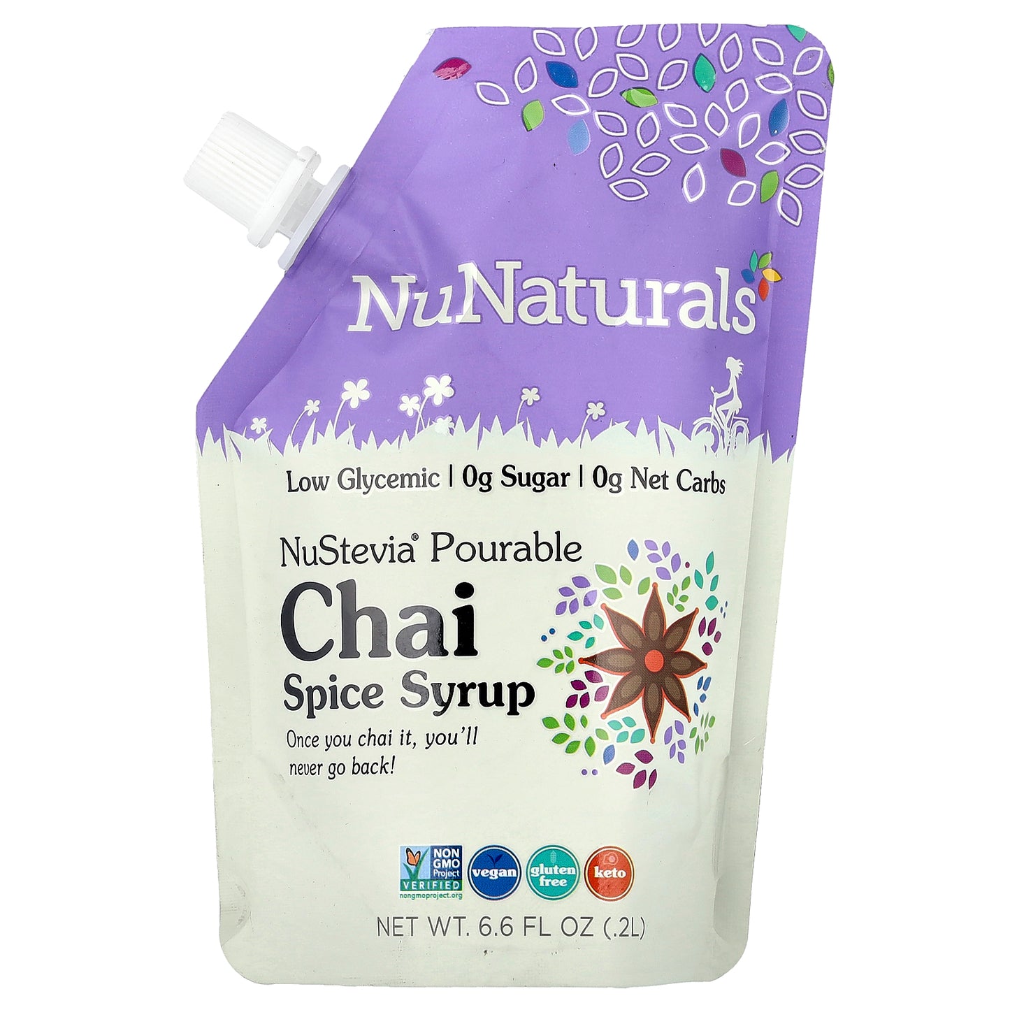 NuNaturals, NuStevia® Pourable Chai Spice Syrup, 6.6 fl oz,  (0.2 l)
