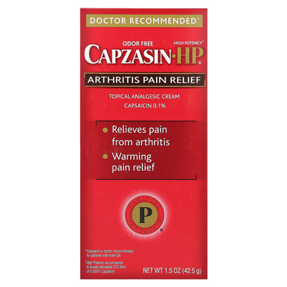 Capzasin, Arthritis Pain Relief, Odor Free, 1.5 oz (42.5 g)