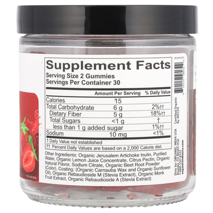 Organic India, Organic Fiber Gummies, Strawberry, 60 Gummies