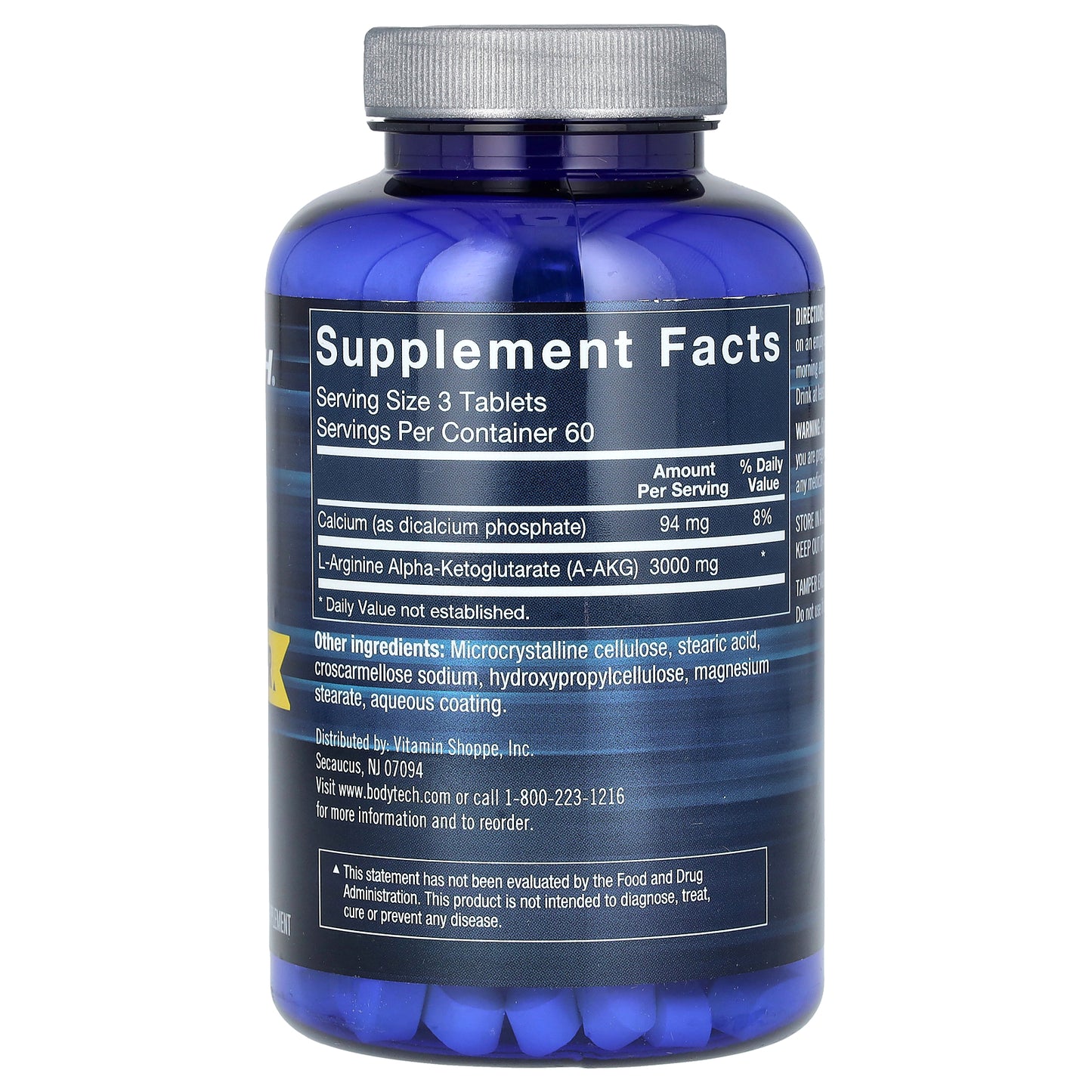 BodyTech, Arginine AKG, 180 Tablets