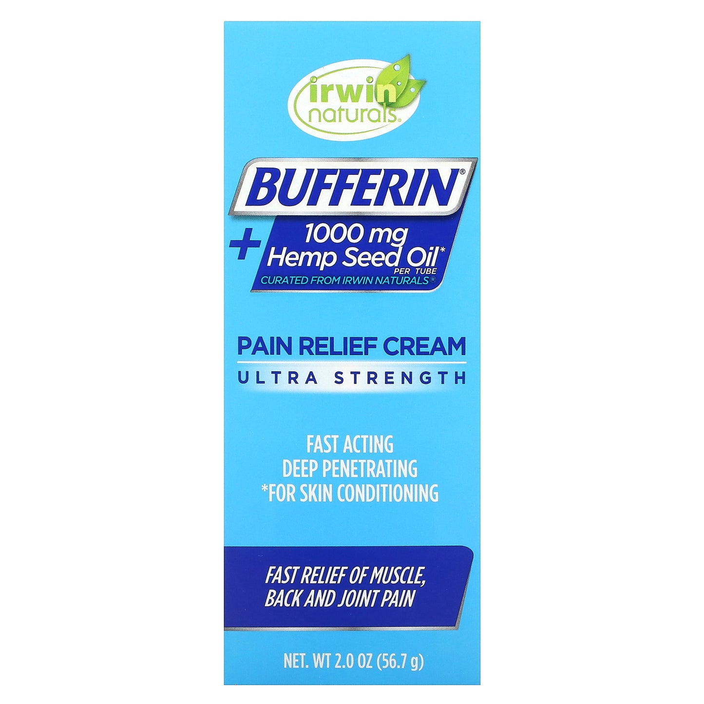 Bufferin, Pain Relief Cream, Ultra Strength, 2 oz (56.7 g)