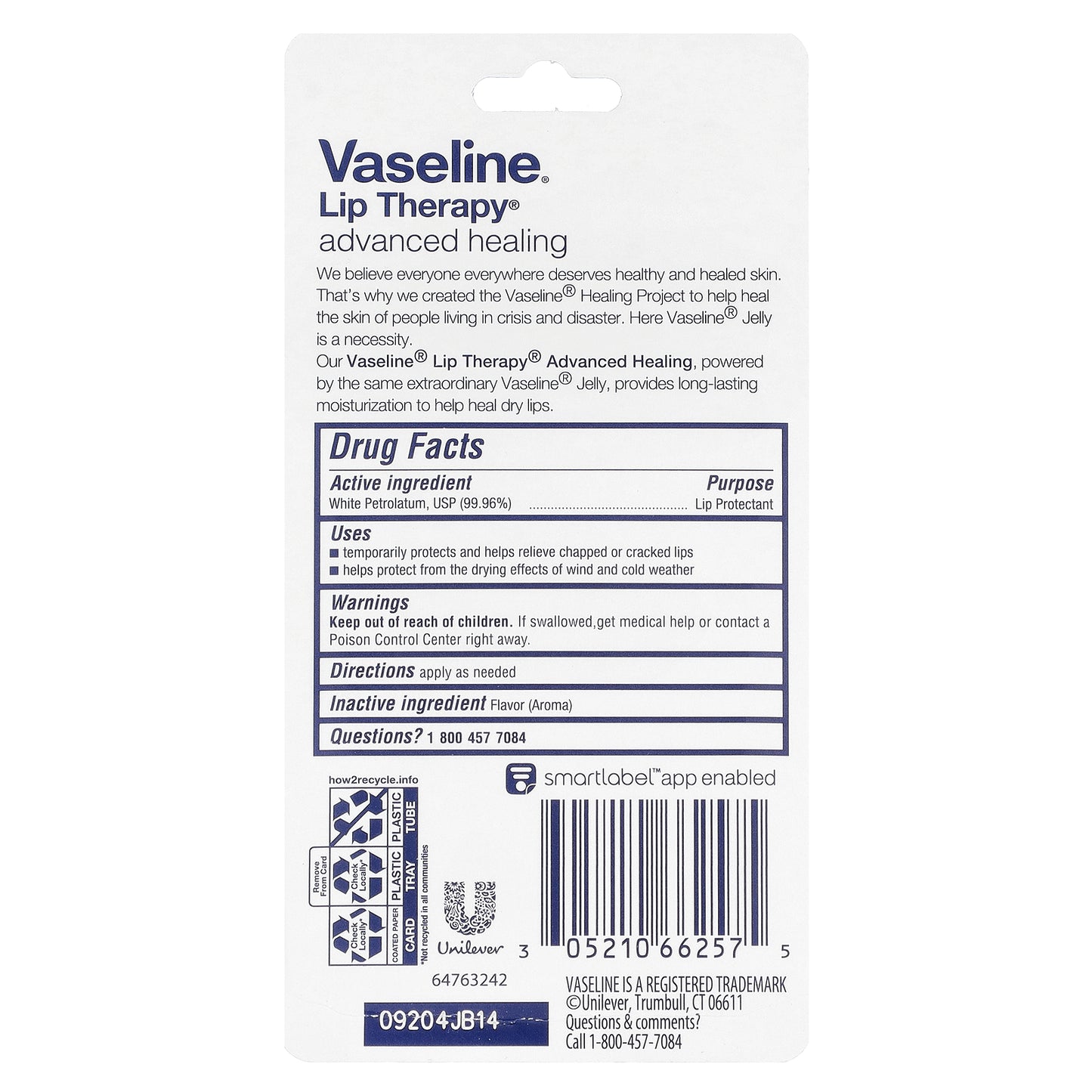 Vaseline, Lip Therapy®, Advanced Healing, 2 Tubes, 0.35 oz (10 g) Each