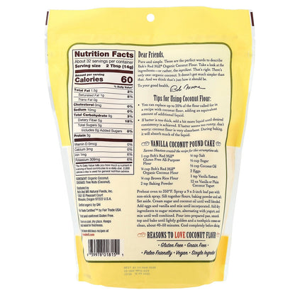 Bob's Red Mill, Organic Coconut Flour, Gluten Free, 16 oz (453 g)