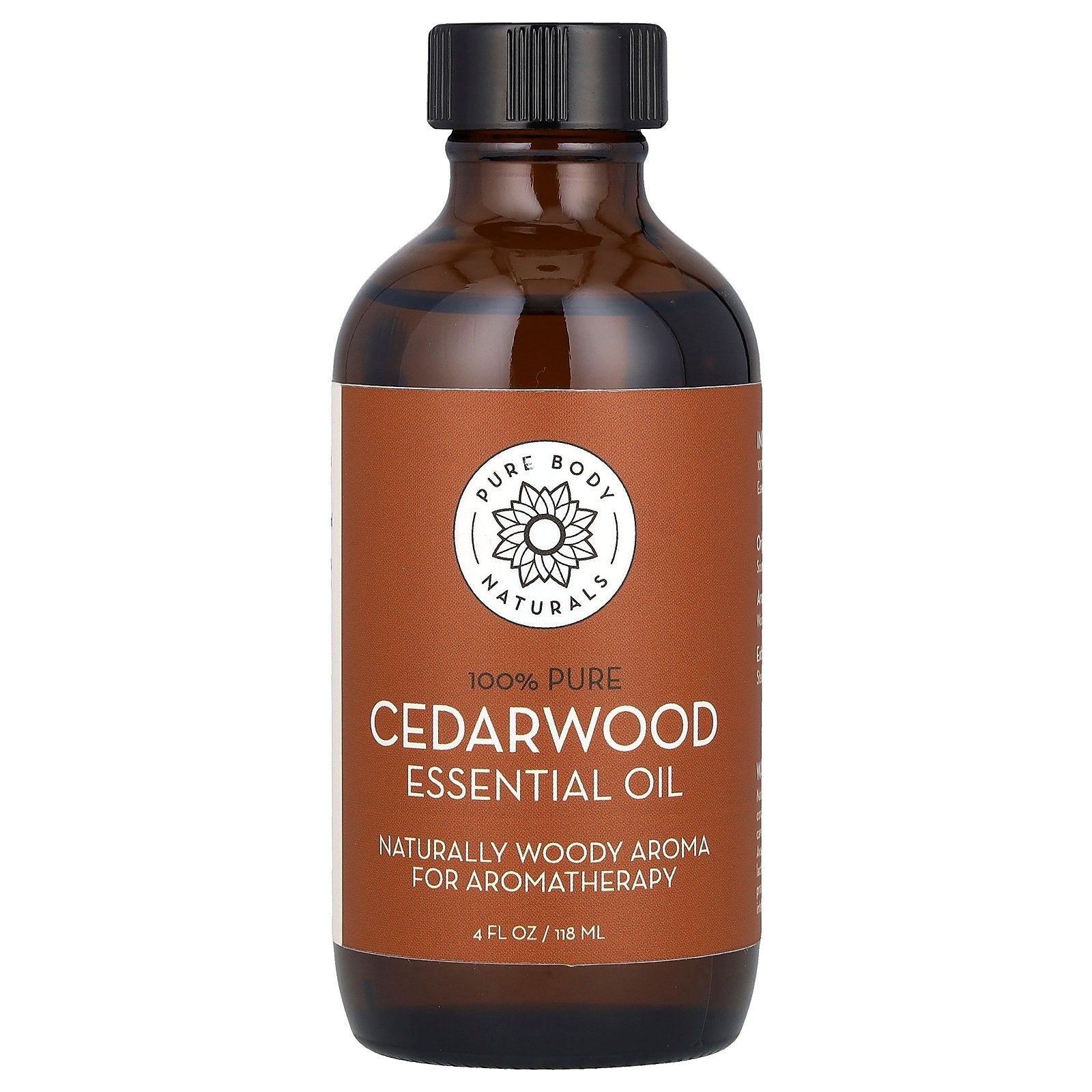 Pure Body Naturals, 100% Pure Essential Oil, Cedarwood, 4 fl oz (118 ml)