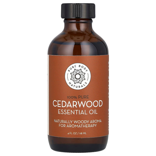 Pure Body Naturals, 100% Pure Essential Oil, Cedarwood, 4 fl oz (118 ml)