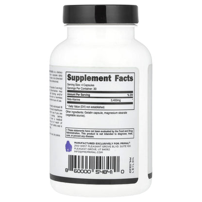 PrePrimal, Beta-Alanine, 120 Capsules (850 mg per Capsule)