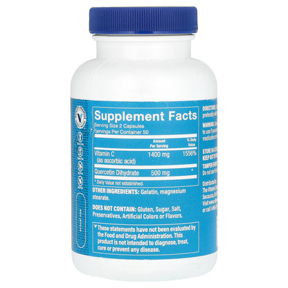 The Vitamin Shoppe, Quercetin + C, Citrus Free, 100 Capsules