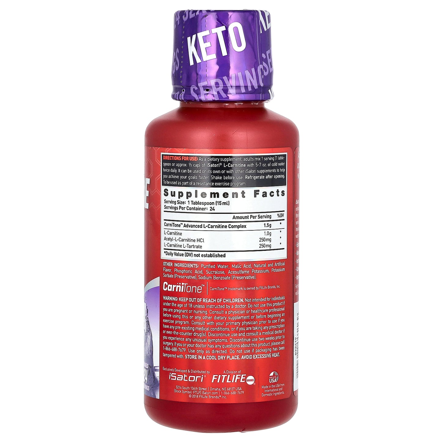 Isatori, L-Carnitine, Mixed Berry, 1.5 g, 12 fl oz (360 ml)