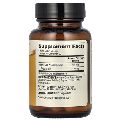 Dr. Mercola, Organic Bee Propolis, 30 Capsules (125 mg per Capsule)
