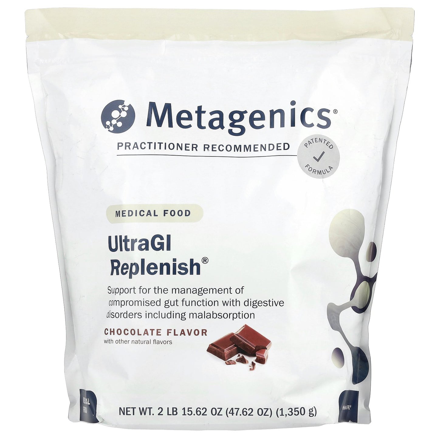 Metagenics, UltraGI Replenish®, Chocolate, 47.62 oz (1,350 g)