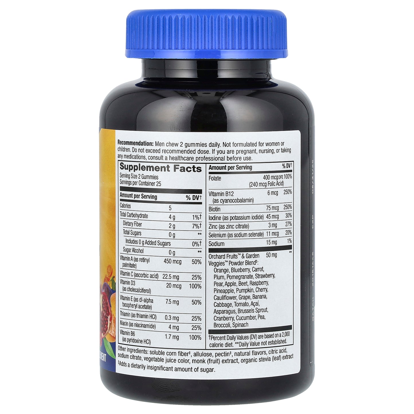 Nature's Way, Alive! Men's Gummy Multivitamin, Zero Sugar, Peach, 50 Gummies