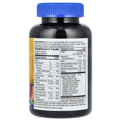 Nature's Way, Alive! Men's Gummy Multivitamin, Zero Sugar, Peach, 50 Gummies