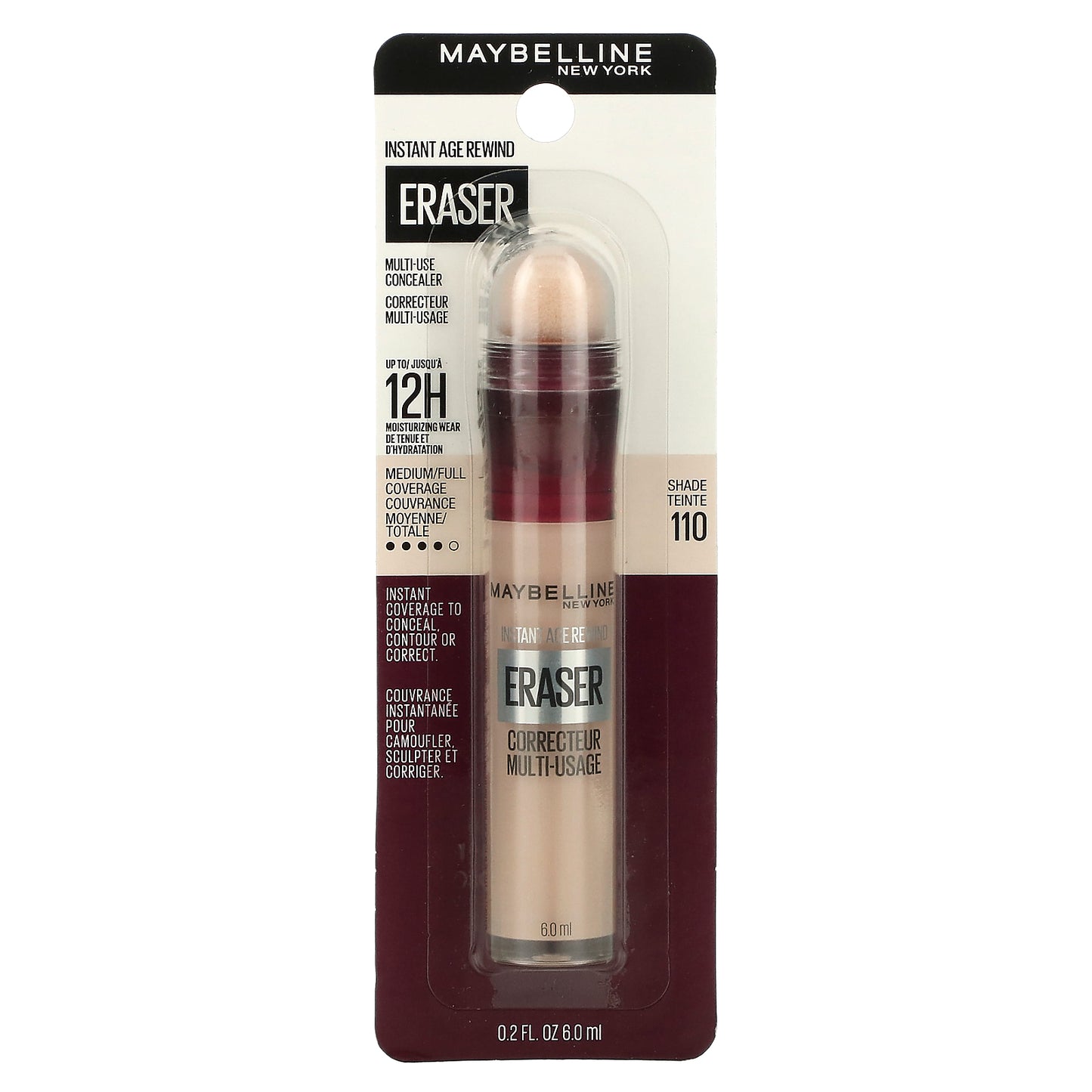 Maybelline, Instant Age Rewind, Eraser, Multi-Use Concealer,  110 Fair, 0.2 fl oz (6 ml)