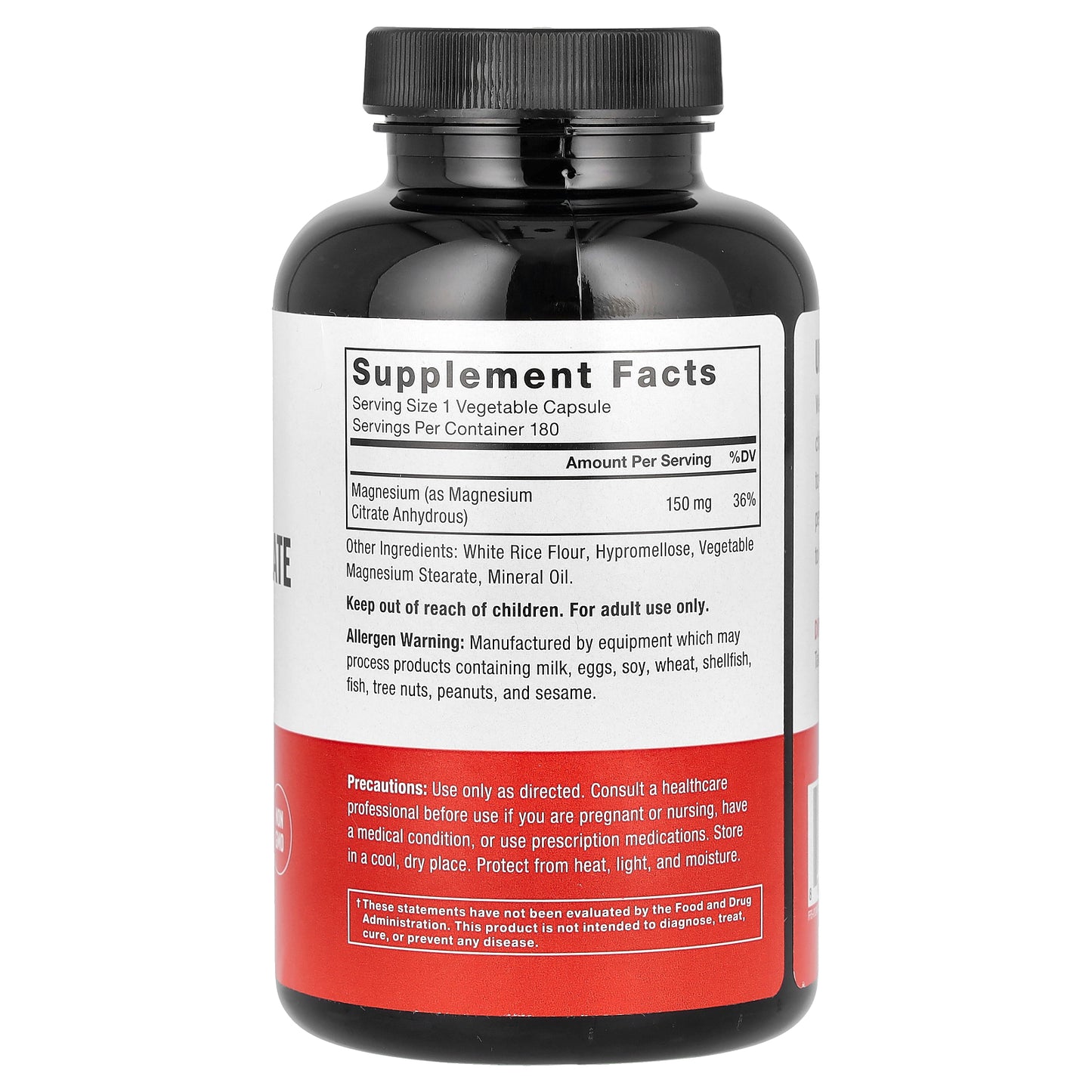 Force Factor, Magnesium Citrate, 150 mg, 180 Vegetable Capsules