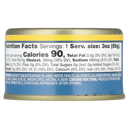 Wild Planet, SkipJack Wild Tuna with Jalapeno & Cumin, 3 oz (85 g)