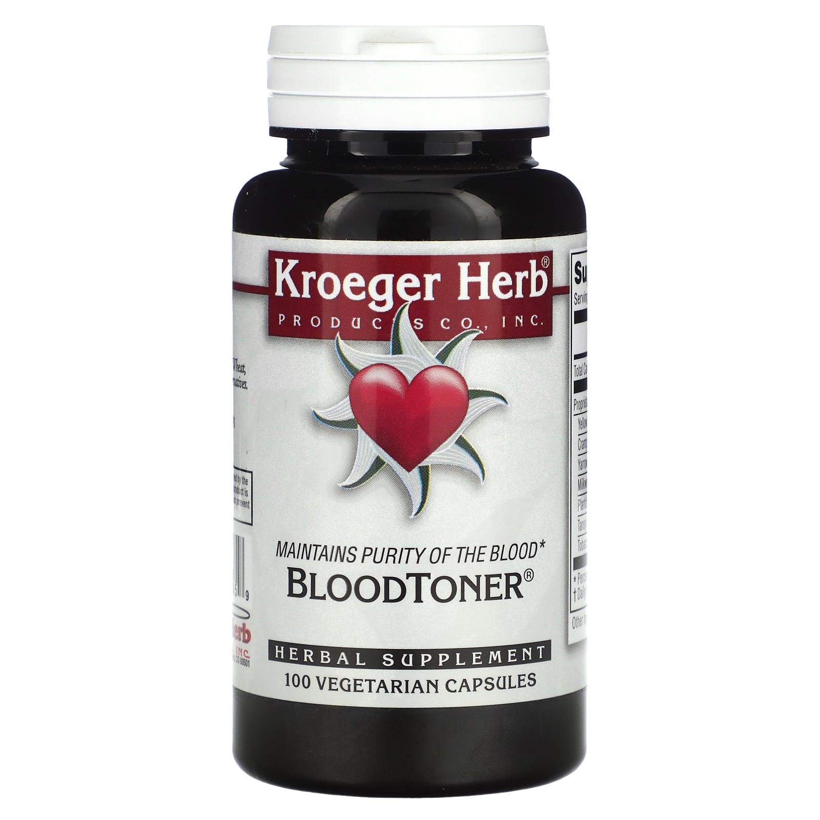 Kroeger Herb Co, Blood Toner, 100 Vegetarian Capsules