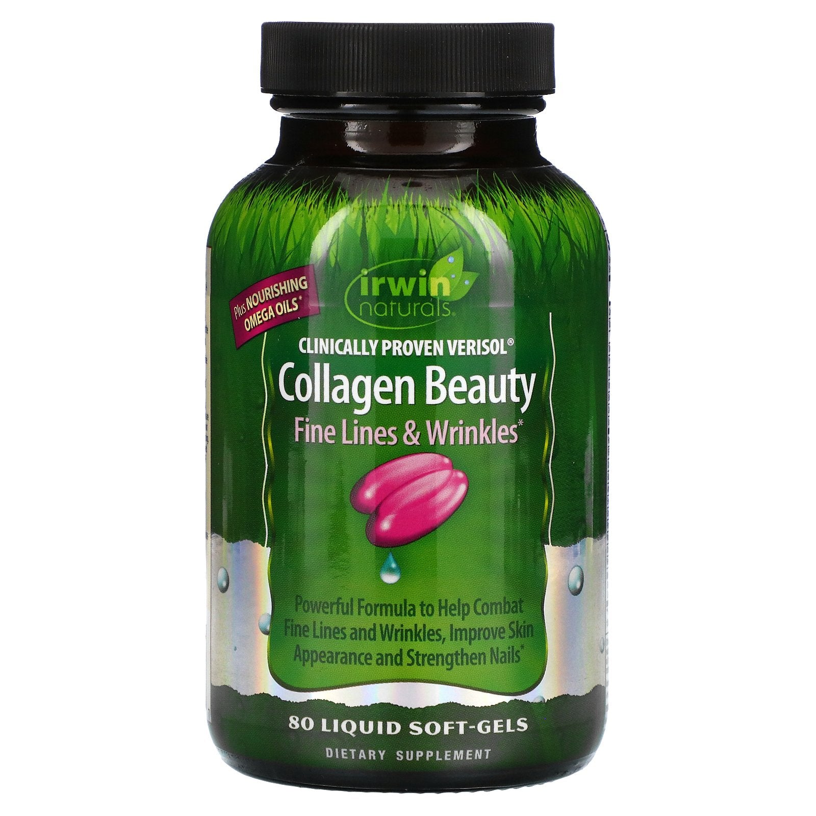 Irwin Naturals, Clinically Proven Verisol Collagen Beauty, 80 Liquid Soft-Gels