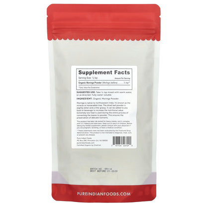 Pure Indian Foods, Organic Moringa Powder, 8 oz (227 g)