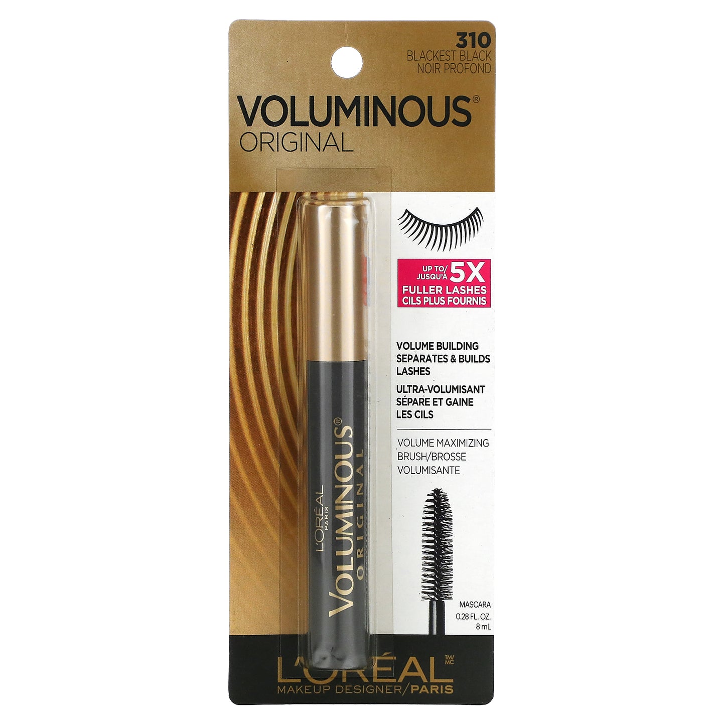 L'Oréal, Voluminous, Original Mascara, 310 Blackest Black, 0.28 fl oz (8 ml)