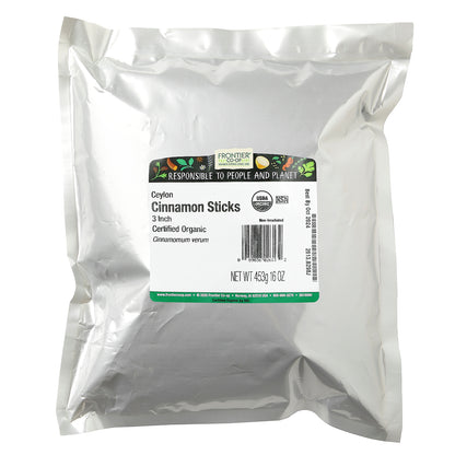 Frontier Co-op, Organic 3" Ceylon Cinnamon Sticks, 16 oz (453 g)