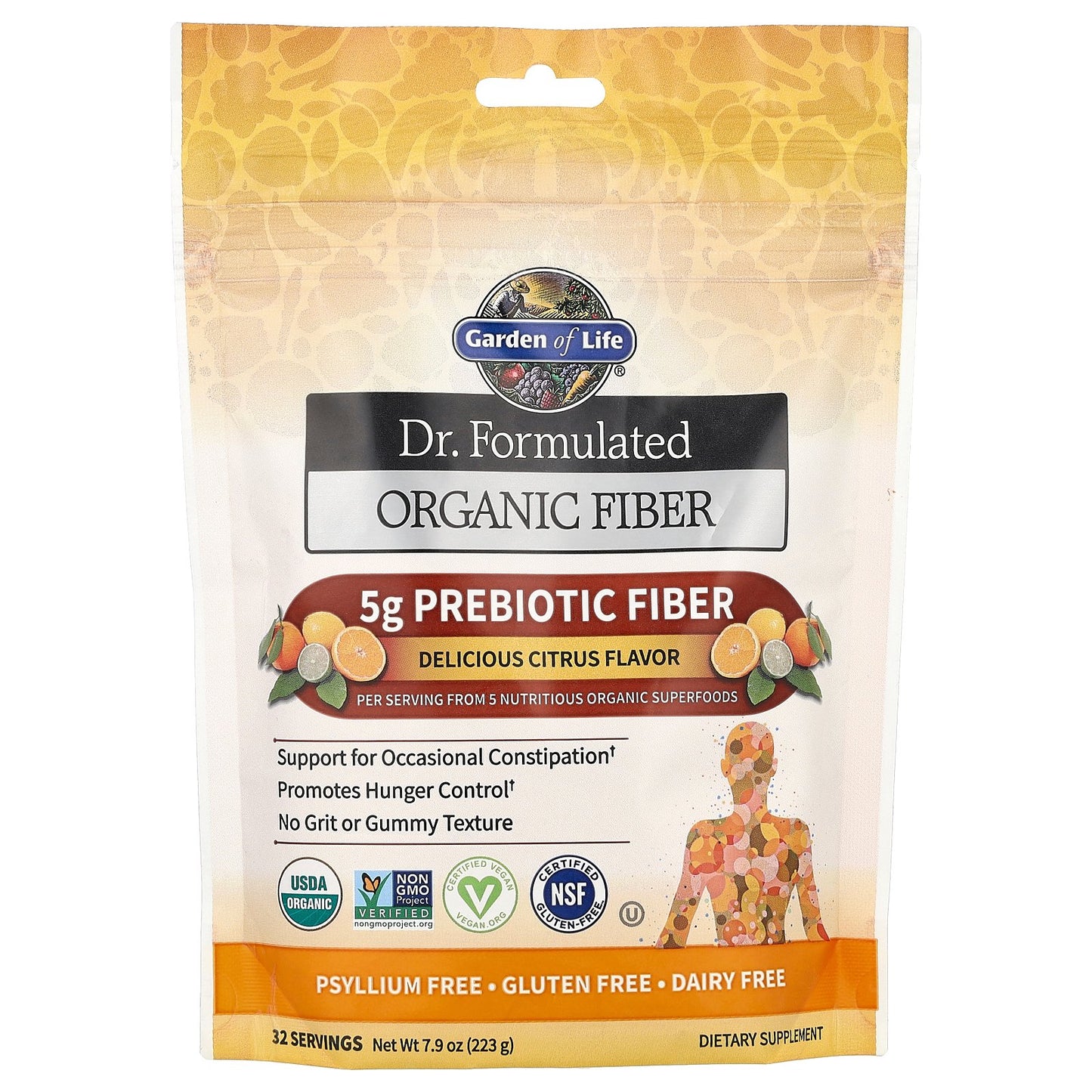 Garden of Life, Dr. Formulated Organic Fiber, Citrus, 7.9 oz (223 g)