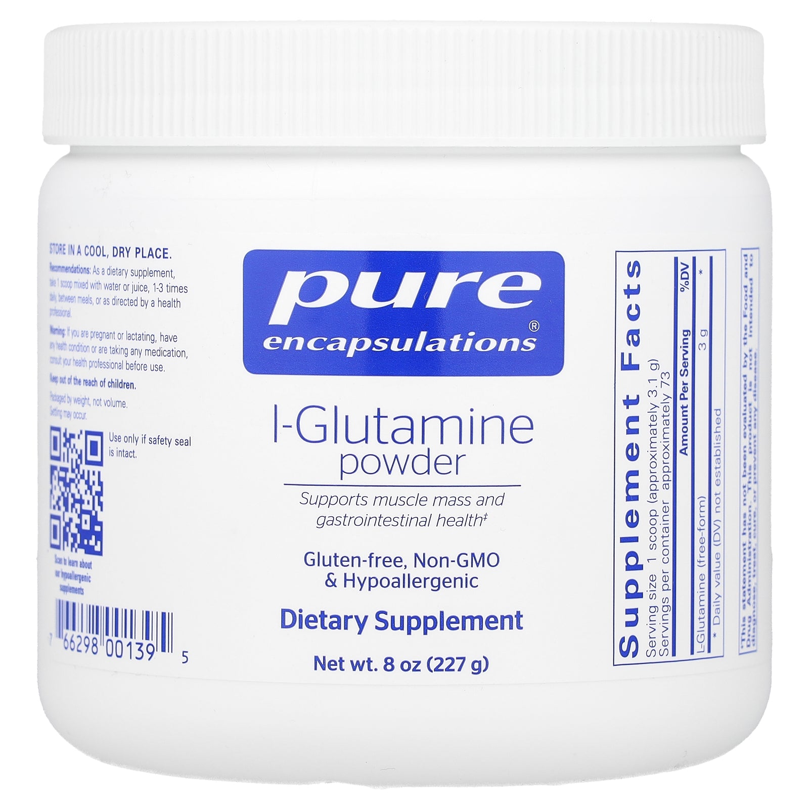 Pure Encapsulations, L-Glutamine Powder, 8 oz (227 g)