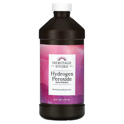 Heritage Store, Hydrogen Peroxide Mouthwash, Refreshing Wintermint, 16 fl oz (473 ml)