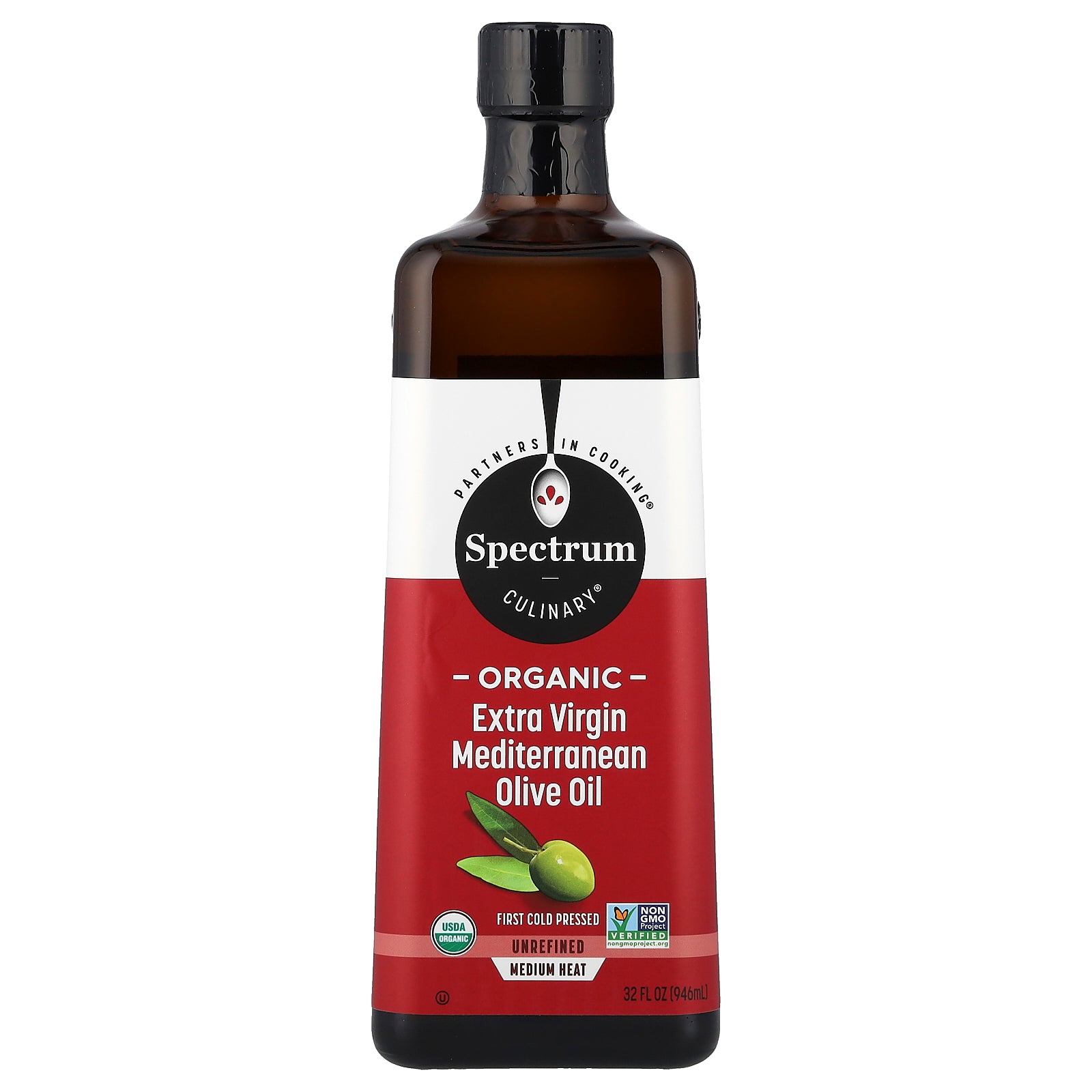 Spectrum Culinary, Organic Extra Virgin Mediterranean Olive Oil, 32 fl oz (946 ml)