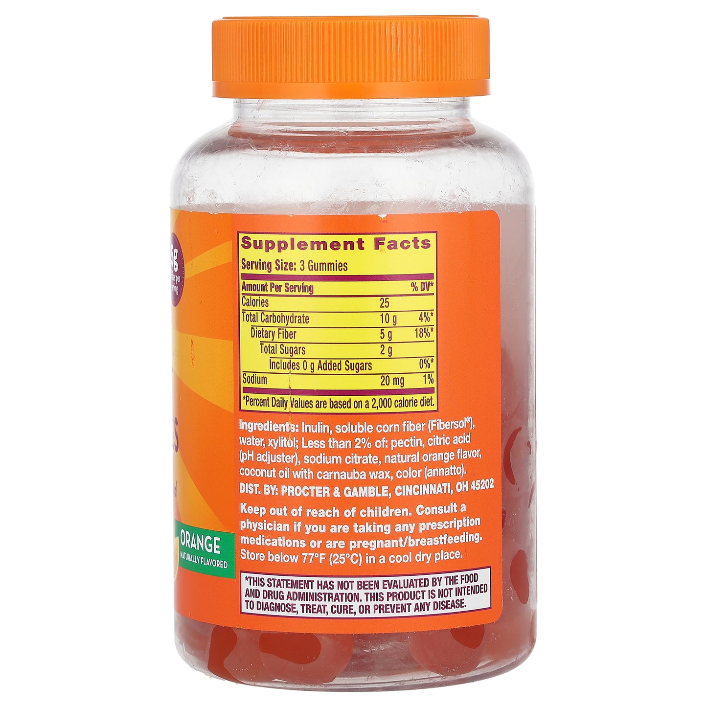 Metamucil, Fiber Gummies, Orange, 72 Gummies