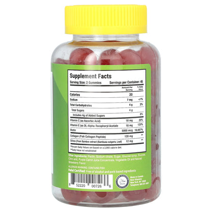 Noor Vitamins, Hair & Skin Gummies, Strawberry , 90 Gummies