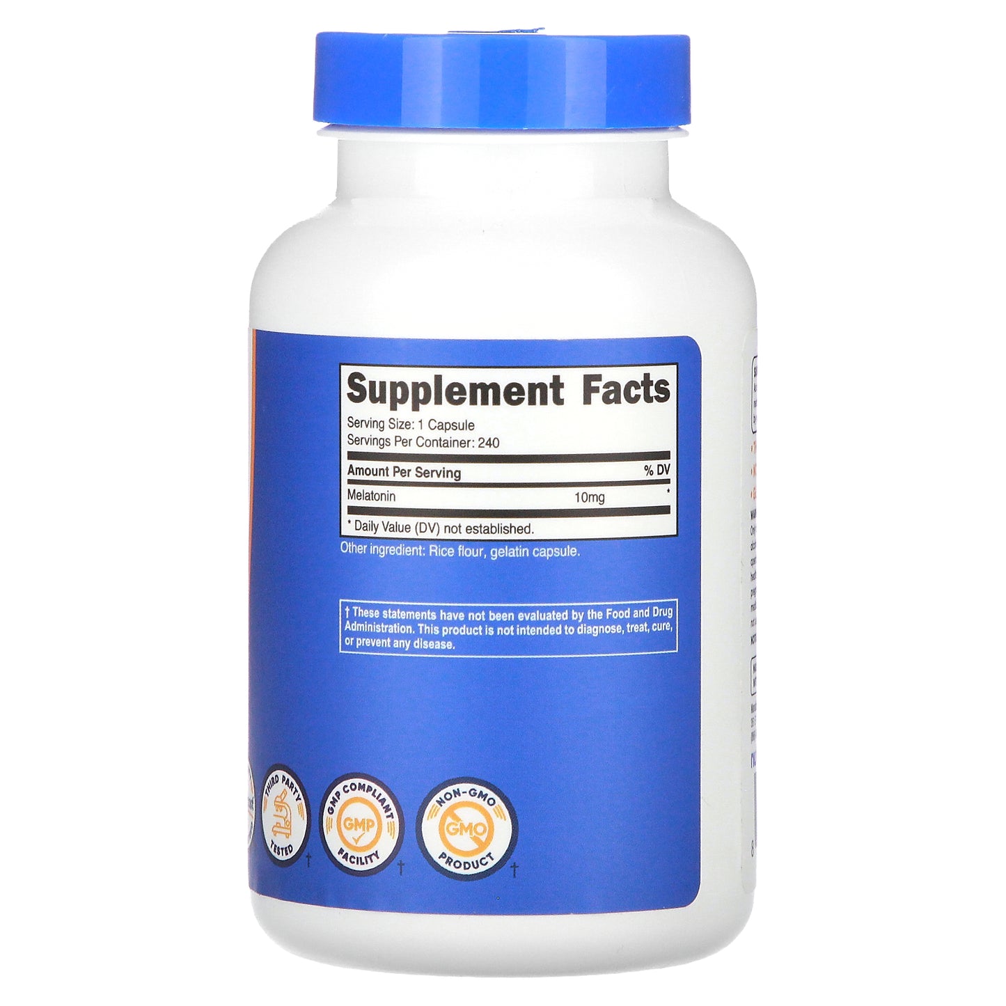 Nutricost, Melatonin, 10 mg, 240 Capsules