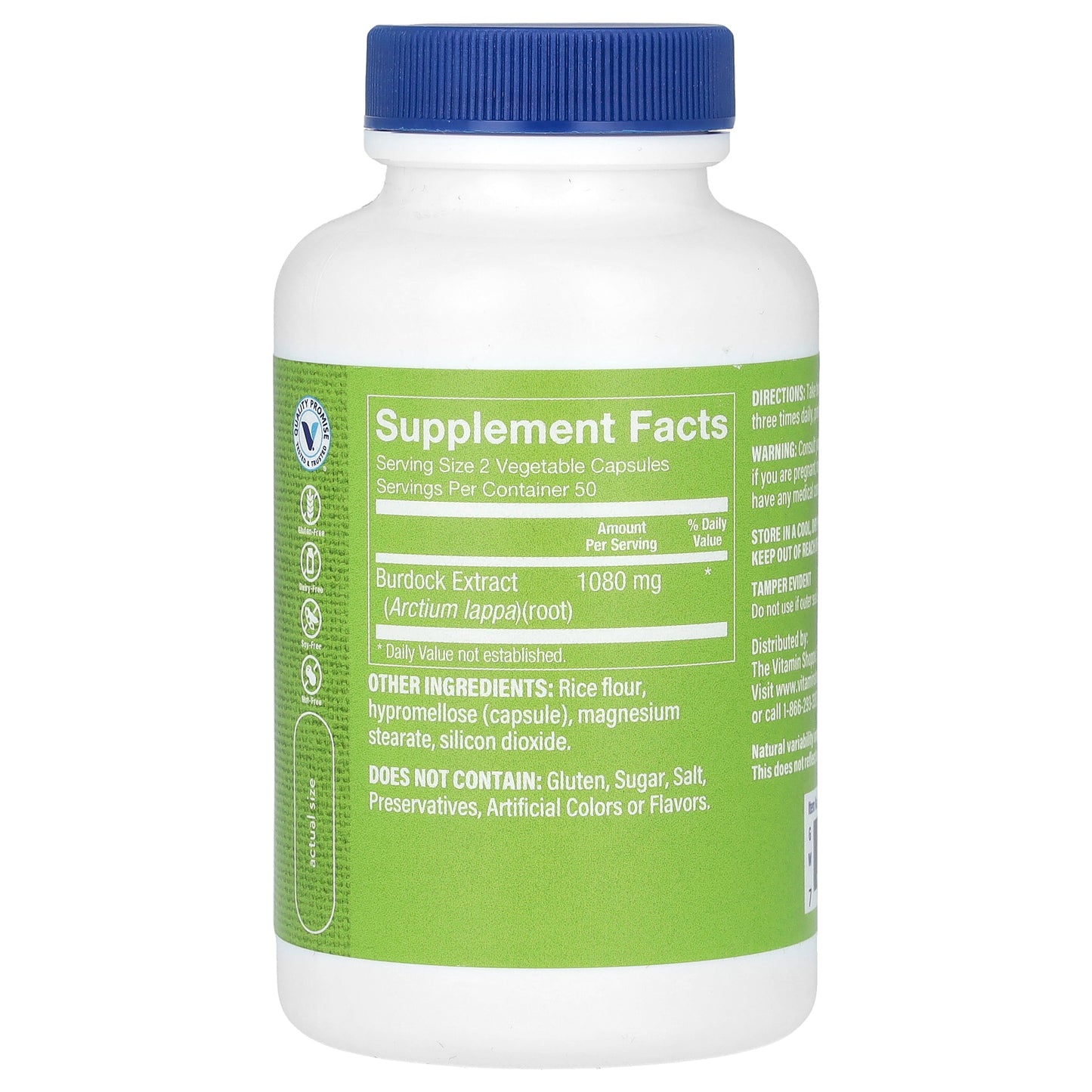 The Vitamin Shoppe, Burdock Root, 100 Vegetable Capsules (540 mg per Capsule)