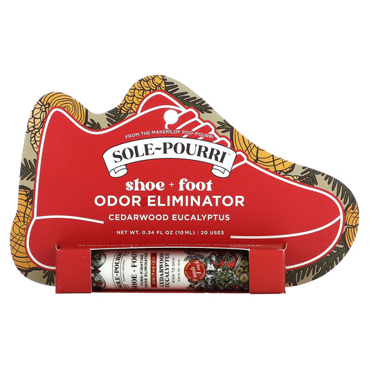 Poo-Pourri, Sole-Pourri™  Shoe+ Foot, Funk-Fighting Odor Eliminator, Cedarwood Eucalyptus, 0.34 fl (10 ml)