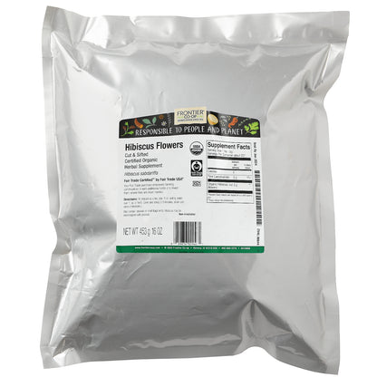 Frontier Co-op, Organic Cut & Sifted Hibiscus Flowers, 16 oz (453 g)