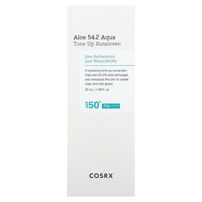 CosRx, Aloe 54.2 Aqua Tone Up Sunscreen, SPF 50+ PA++++, 1.69 fl oz (50 ml)