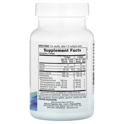 NaturesPlus, Antarctic Krill Oil, 500 mg, 60 Softgels