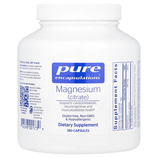Pure Encapsulations, Magnesium (Citrate), 150 mg, 180 Capsules