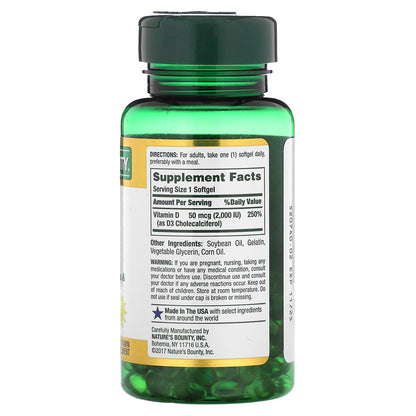 Nature's Bounty, D3 , 50 mcg (2,000 IU), 150 Rapid Release Softgels